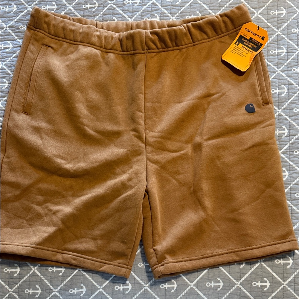 Carhartt Men’s Brown Elastic-Waist Athletic Shorts